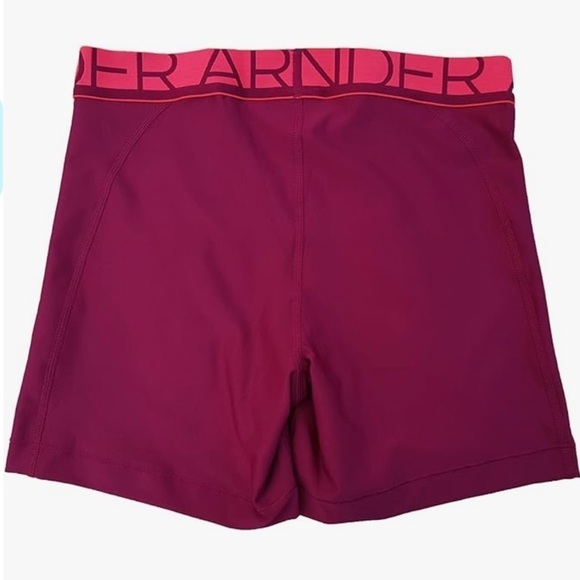Under Armour Big Logo UA Women’s Compression Shorts Fushia Deep Pink - Picture 2 of 14